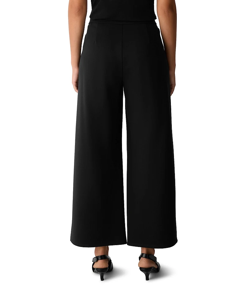 Eileen Fisher Petite Size Sleek Ponte Knit Wide Ankle Pants