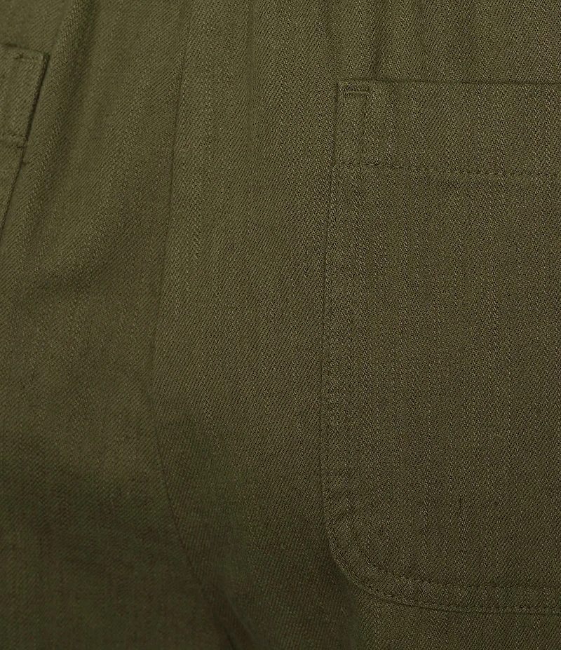 Eileen Fisher Petite Size Slubby Organic Cotton-Linen Straight Leg Drawstring Pull-On Pants