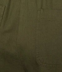 Eileen Fisher Petite Size Slubby Organic Cotton-Linen Straight Leg Drawstring Pull-On Pants