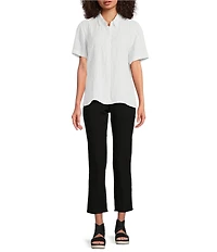 Eileen Fisher Petite Size Stretch Crepe Flat Front Crop Skinny Leg Pants