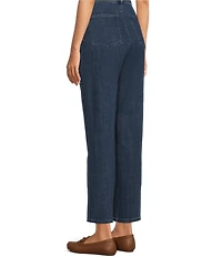 Eileen Fisher Petite Size Stretch Denim Straight Ankle Jeans