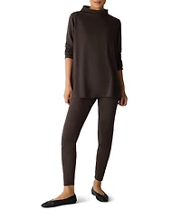 Eileen Fisher Petite Size Terry Knit High Waisted Ankle Leggings