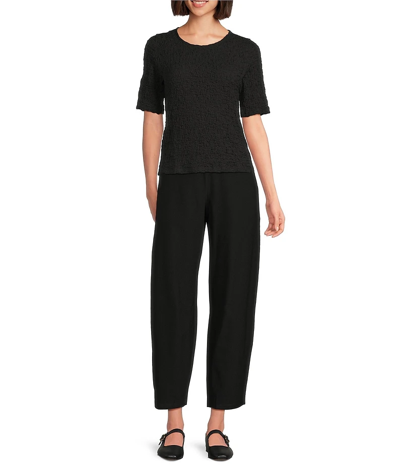 Eileen Fisher Petite Stretch Crepe Ankle Barrel Pants