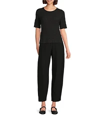 Eileen Fisher Petite Stretch Crepe Ankle Barrel Pants