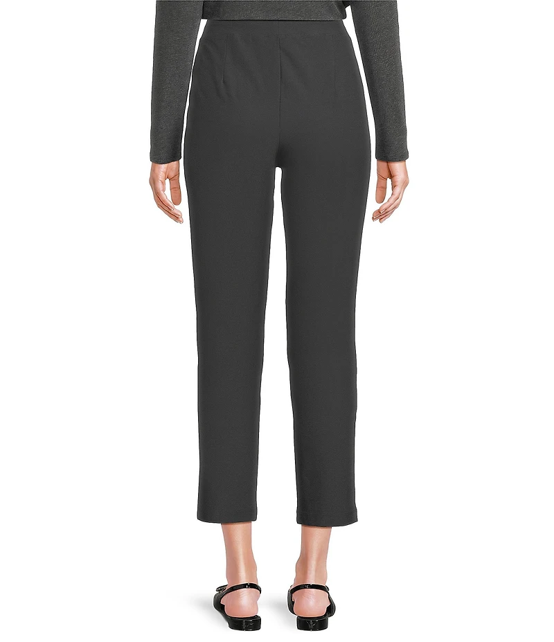 Eileen Fisher Petite Stretch Crepe Flat Front Slim Ankle Pants