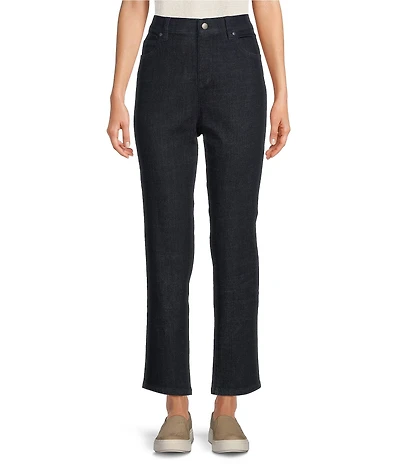 Eileen Fisher Petite Organic Recycled Cotton Stretch Denim High Waist Slim Leg Jeans