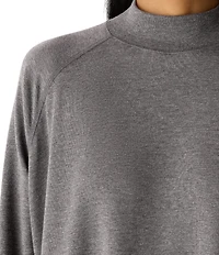 Eileen Fisher Petite Terry Knit Mock Neck Long Sleeve Tunic