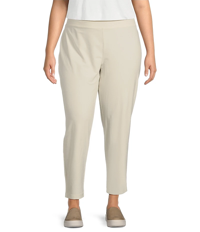 Eileen Fisher Plus Size Washable Stretch Crepe Slim Leg Ankle Pants