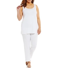 Eileen Fisher Plus Size Washable Stretch Crepe Slim Leg Ankle Pants