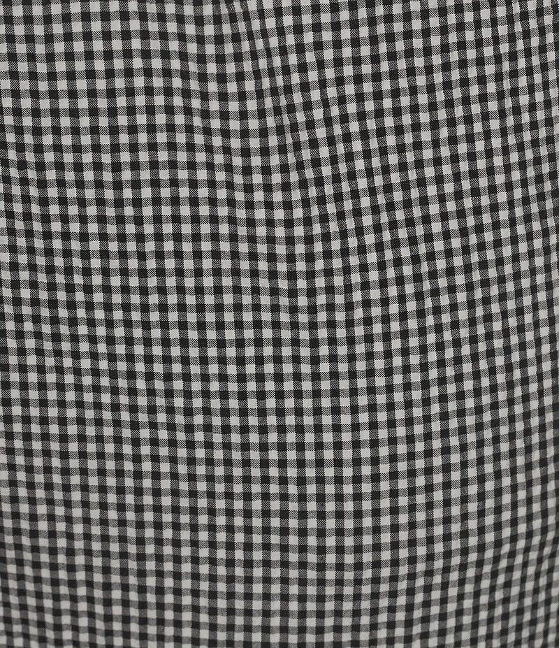 Eileen Fisher Plus Organic Cotton Pucker Check Elastic Waist Tapered Ankle Pants