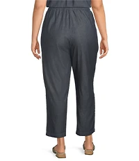 Eileen Fisher Plus Organic Cotton Twill Pull-On Ankle Pants