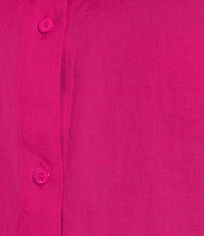Eileen Fisher Plus Organic Handkerchief Linen Mandarin Collar Short Sleeve Top