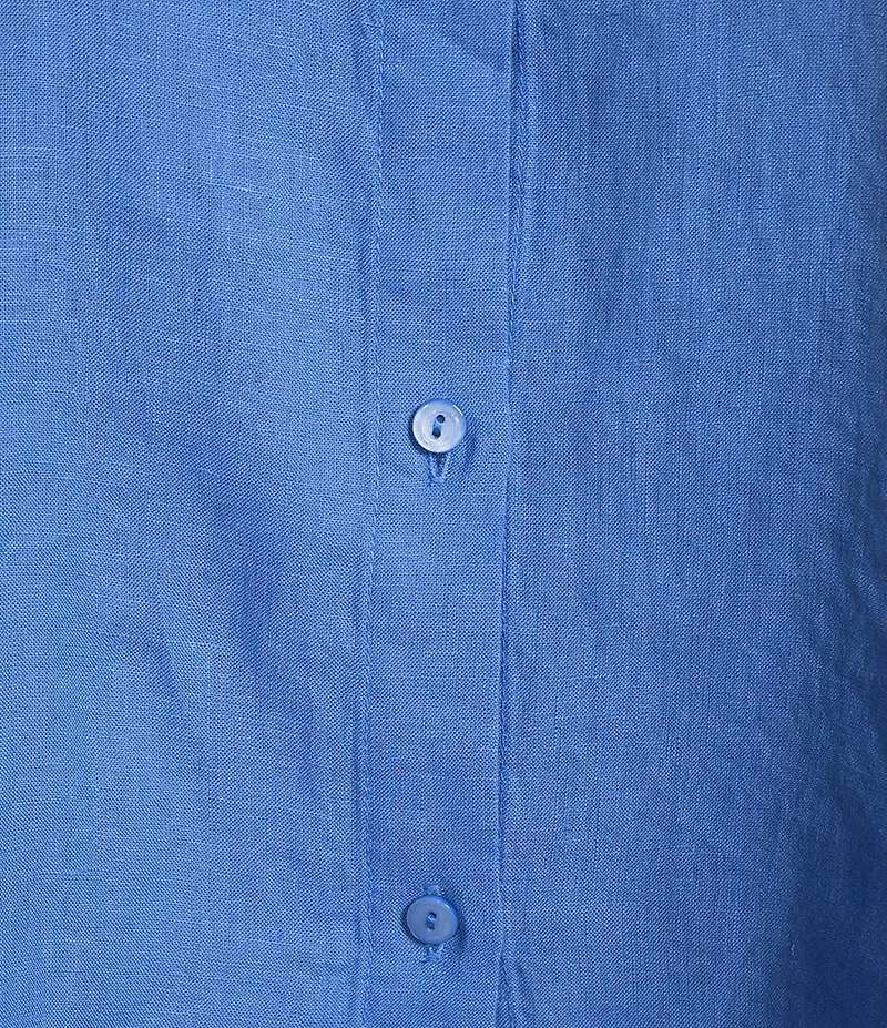 Eileen Fisher Plus Organic Handkerchief Linen Point Collar Sleeveless Button Front Shirt