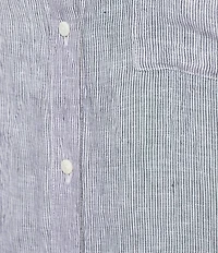 Eileen Fisher Plus Puckered Organic Linen Point Collar Long Sleeve Shirt