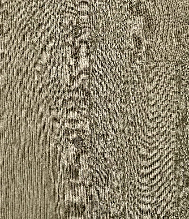 Eileen Fisher Plus Puckered Organic Linen Point Collar Long Sleeve Shirt