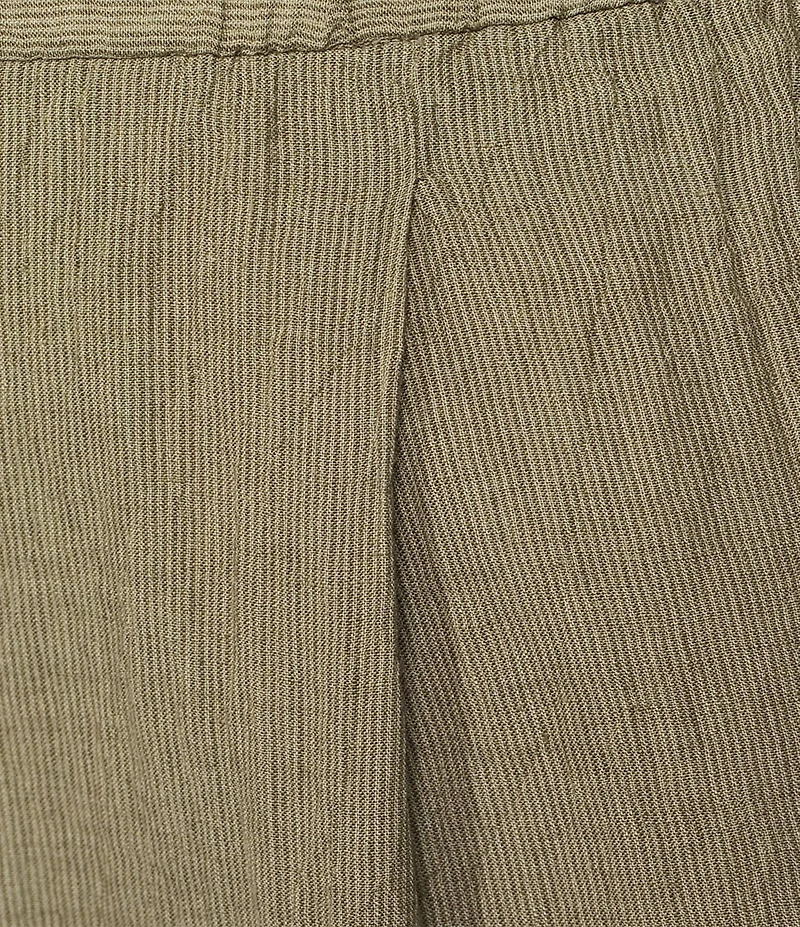Eileen Fisher Plus Puckered Organic Linen Yarn-Dyed Stripe Elastic Waist Pull-On Pants