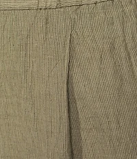 Eileen Fisher Plus Puckered Organic Linen Yarn-Dyed Stripe Elastic Waist Pull-On Pants