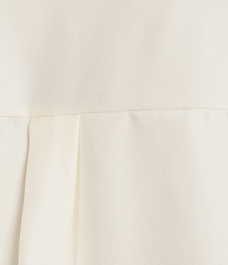 Eileen Fisher Plus Silk Twill Mandarin Collar Long Sleeve Button Front Top