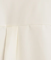 Eileen Fisher Plus Silk Twill Mandarin Collar Long Sleeve Button Front Top