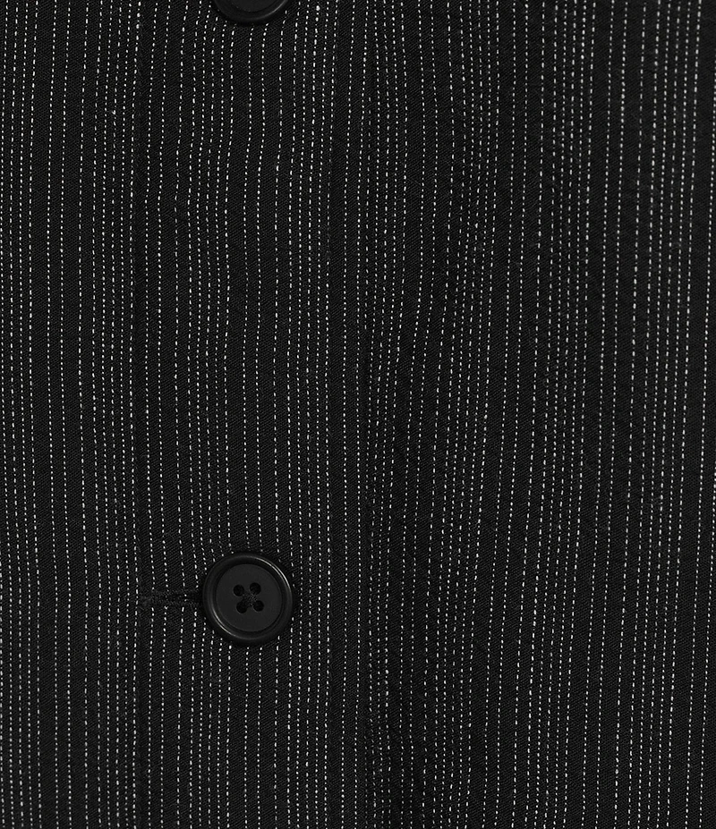 Eileen Fisher Plus Size Cotton-Blend Stripe Stitch Stand Collar Long Sleeve Elastic Hem Button-Front Jacket