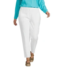 Eileen Fisher Plus Size Garment Dyed Organic Cotton Utility Tapered Ankle Pants