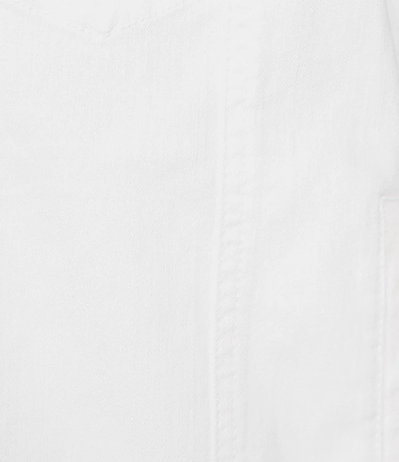 Eileen Fisher Plus Size Organic Cotton Blend Denim Round Neck Long Sleeve Patch Pocket Jacket