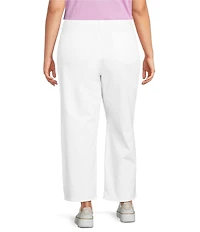 Eileen Fisher Plus Size Organic Cotton Blend Stretch Denim Straight Ankle Jeans