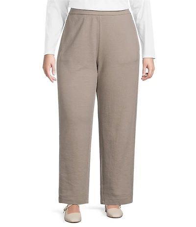Eileen Fisher Plus Size Organic Cotton Blend Coordinating Waffle Double Knit Lantern Ankle Pants
