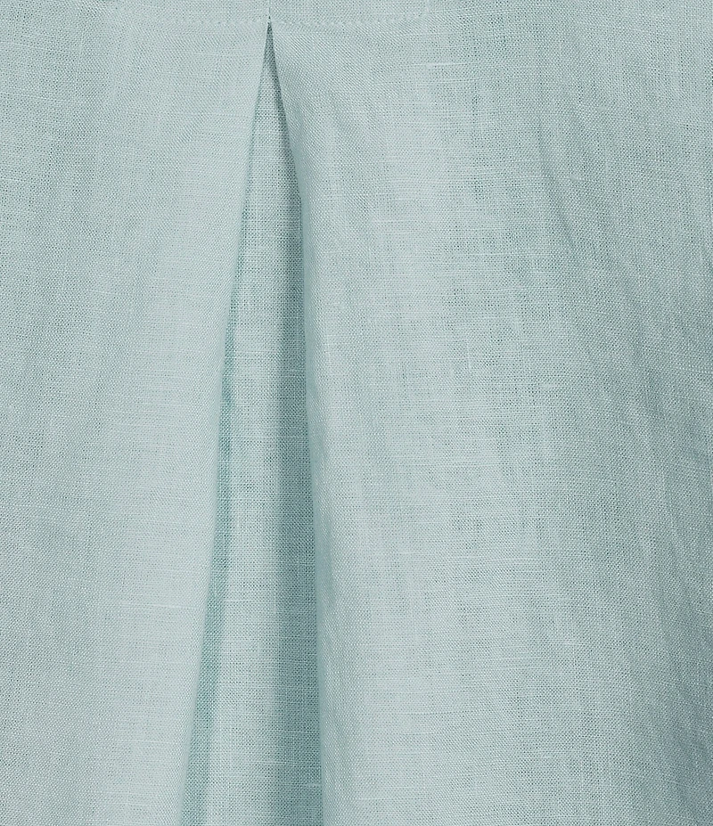Eileen Fisher Plus Size Organic Linen Classic Point Collar Elbow Sleeve Button Front Shirt