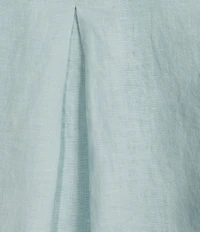 Eileen Fisher Plus Size Organic Linen Classic Point Collar Elbow Sleeve Button Front Shirt