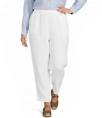 Eileen Fisher Plus Size Organic Linen High Waisted Tapered Ankle Pants