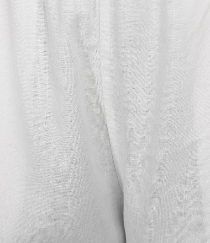 Eileen Fisher Plus Size Organic Linen Pleated Lantern Straight Leg Ankle Pants