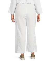 Eileen Fisher Plus Size Organic Linen Wide Leg Ankle Pants