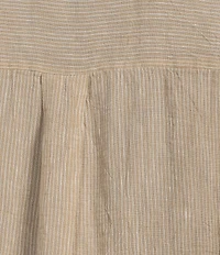Eileen Fisher Plus Size Puckered Organic Linen Stripe Split V-Neck Long Sleeve Cut-Away Shirt