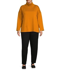 Eileen Fisher Plus Size Tencel™ Lyocell Knit Jersey Pull-On Lantern Ankle Pants