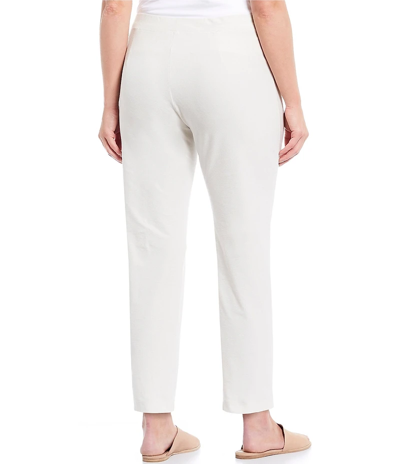 Eileen Fisher Plus Size Washable Stretch Crepe Pull-On Slim Leg Ankle Pants