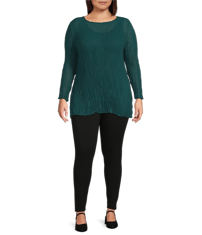 Eileen Fisher Plus Stretch Knit Jersey Ankle Leggings