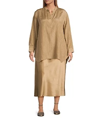 Eileen Fisher Plus Stretch Silk Charmeuse Full Skirt