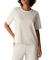 Eileen Fisher Ponte Knit Crew Neck Short Sleeve Tee