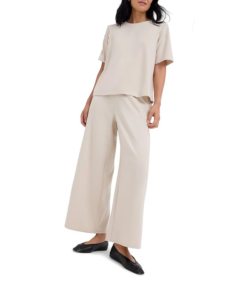 Eileen Fisher Ponte Knit Crew Neck Short Sleeve Tee