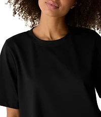 Eileen Fisher Ponte Knit Crew Neck Short Sleeve Tee