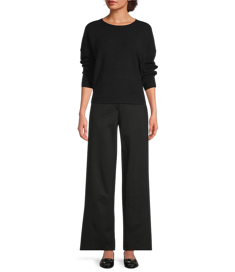 Eileen Fisher Ponte Wide Leg Full Length Trouser