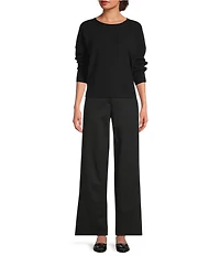 Eileen Fisher Ponte Wide Leg Full Length Trouser