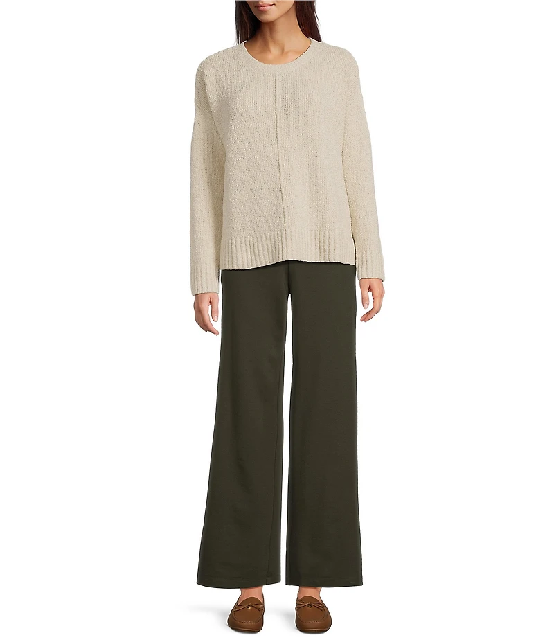 Eileen Fisher Ponte Wide Leg Full Length Trouser