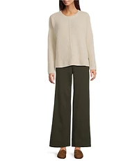 Eileen Fisher Ponte Wide Leg Full Length Trouser