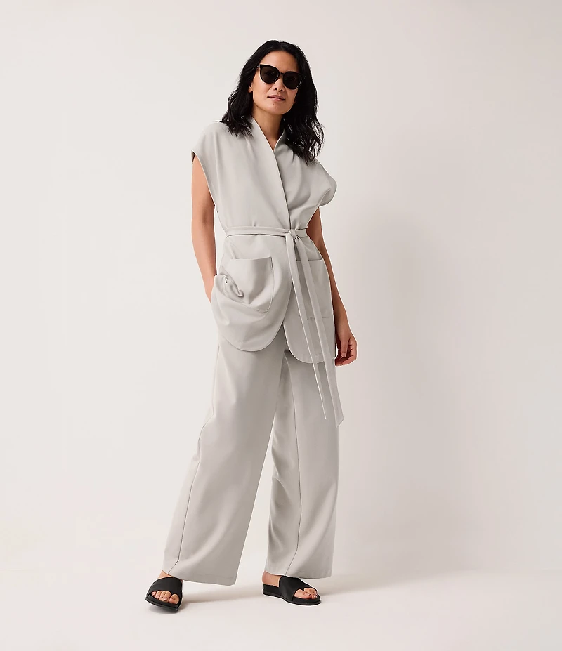 Eileen Fisher Ponte Wide Leg Full Length Trouser