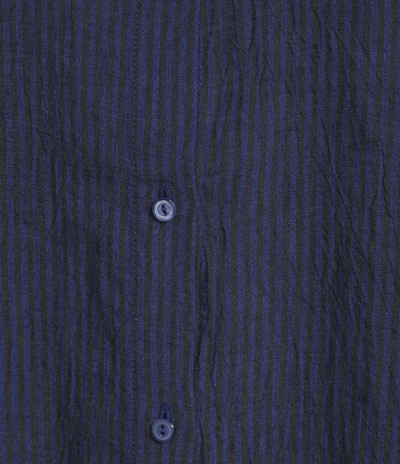Eileen Fisher Puckered Organic Linen Point Collar Long Sleeve Top