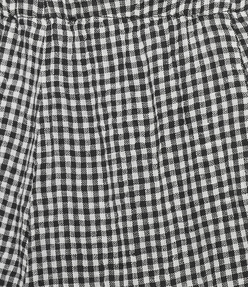 Eileen Fisher Puckered Organic Linen Gingham Taper Ankle Coordinating Pants