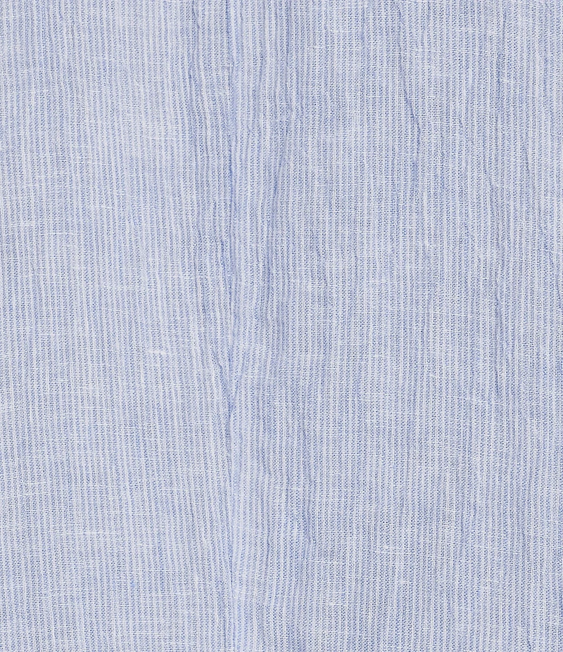 Eileen Fisher Puckered Organic Linen Stripe Notch Collar Long Sleeve Jacket