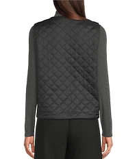 Eileen Fisher Quilted V-Neck Sleeveless Vest